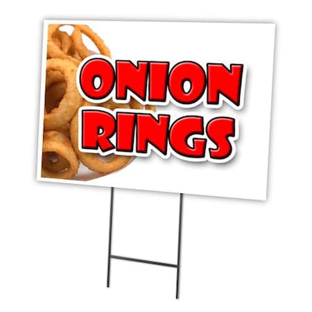 Onion Rings Yard Sign & Stake Outdoor Plastic Coroplast Window